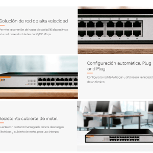 Switch De 16 puertos Fast Ethernet rack Naxos1600R Nexxt