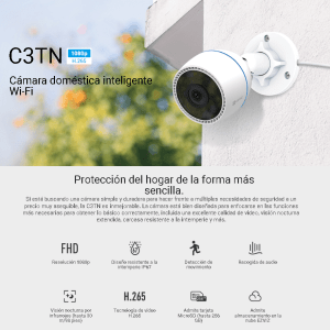 CÁMARA WIFI IP 1080P CS-C3TN(2MP) EXTERNA AUDIO EZVIZ