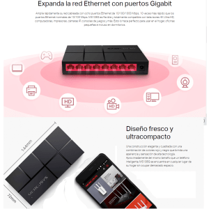SWITCH Gigabit 8 PUERTOS 10/100/1000 Mbps MERCUSYS MS108G