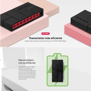 SWITCH Gigabit 8 PUERTOS 10/100/1000 Mbps MERCUSYS MS108G