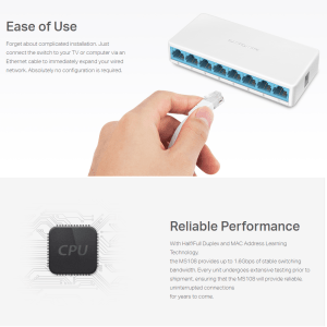 Switch de 8 puertos Ethernet 10/100Mbps MS108 Mercusys
