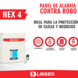 Panel alarma contra robo NEX 4,sensores inalámbricos y cableados casas/negocios Linseg