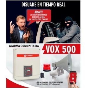 Alarma Sirena Vecinal Comunitaria Linseg Panel VOX-500 Celular